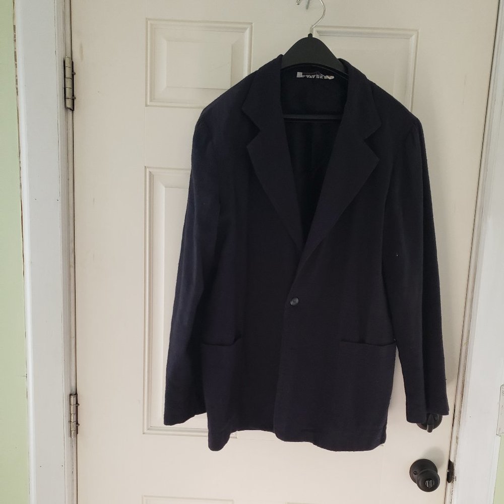 Men's LAVANE Black Blazer, Vingate 80's Linen-Like